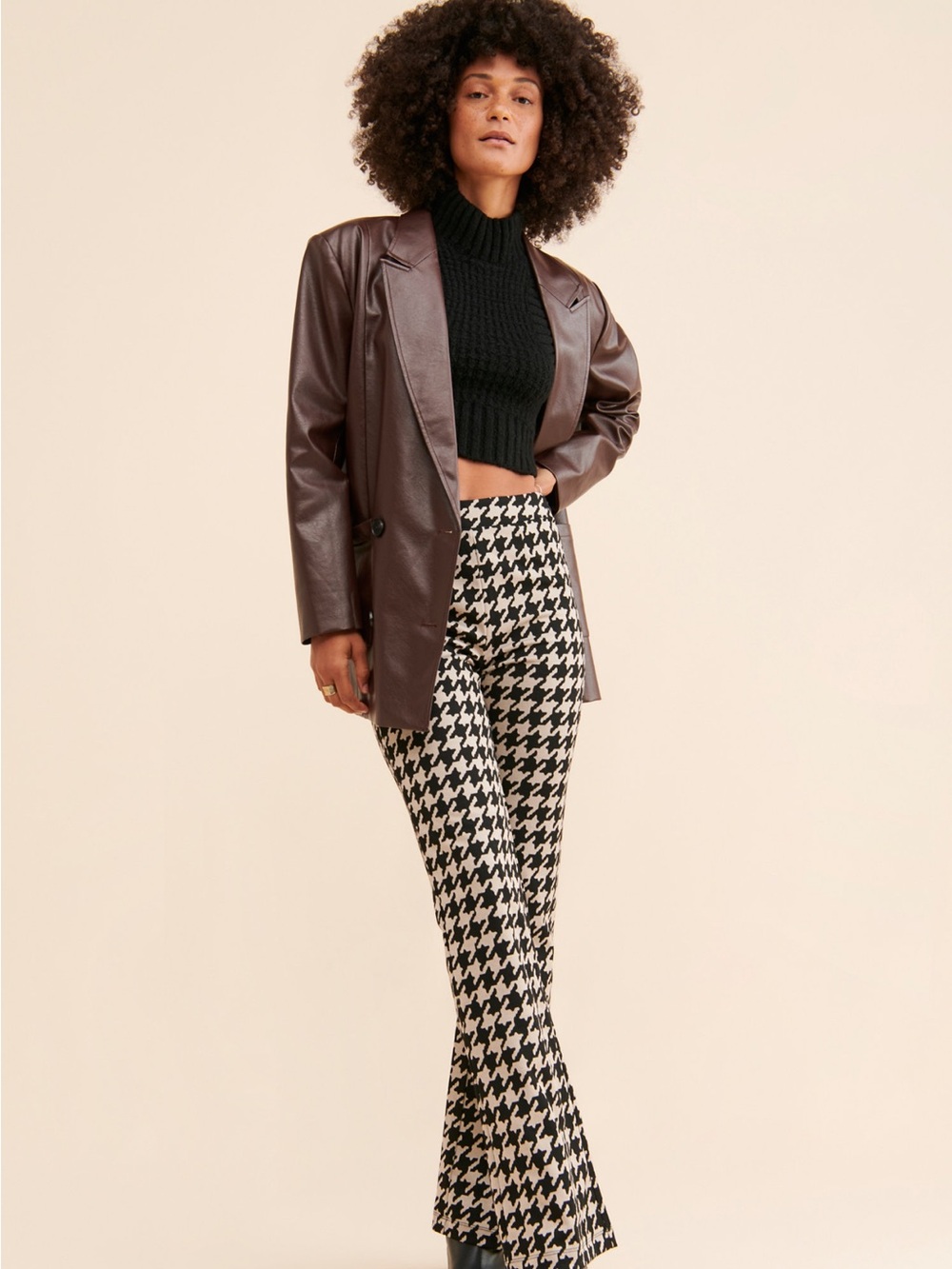 Filmore Flare Pants Sanctuary Houndstooth Boot-Cut Pants